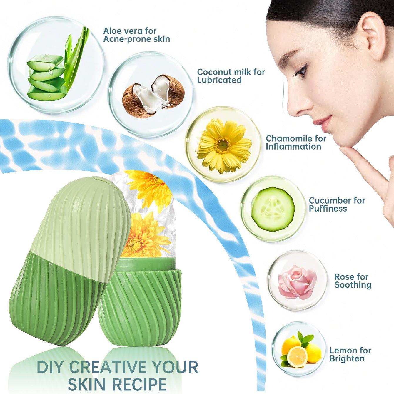 Portable Facial Silicone Ice Mold for Pore Care