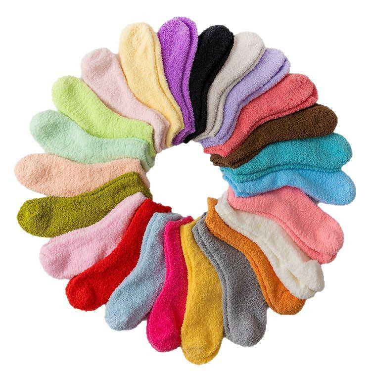 Womens Coral Fleece Sleep Socks