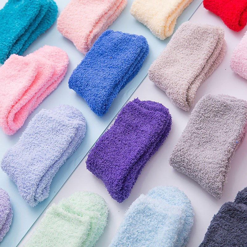 Womens Coral Fleece Sleep Socks