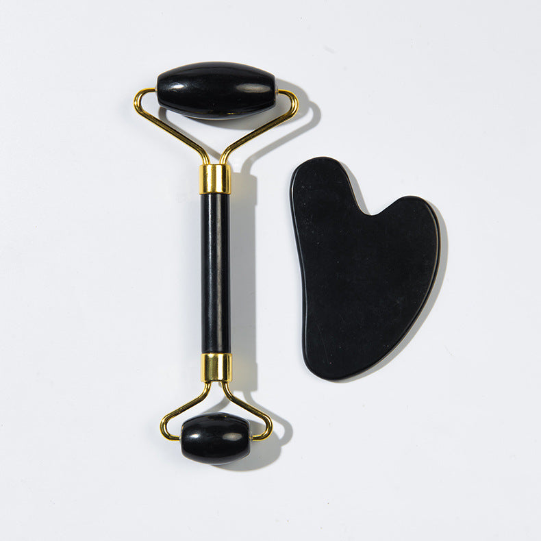 Jade Facial Roller and Gua Sha Massage Set